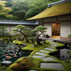 Zen Japanese Tea House in Serene Garden | Minimalist Scene