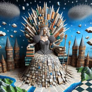Regal Queen Ruling Over Kingdom of Words