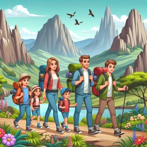 Family Adventure: Spring Hiking Trip Amidst Stunning Mountains