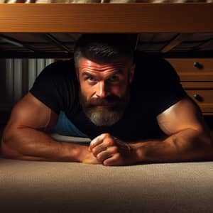 Chuck Norris Under Bed - Humorous Martial Artist Scene