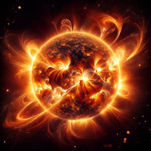 Awe-Inspiring Sun's Activity: Radiant Sun & Solar Flares