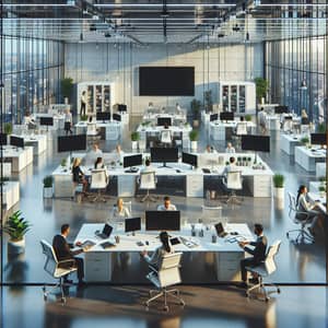 Modern Workplace Design | Spacious Office with Diverse Workforce