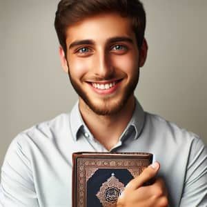 Serene Jewish Man Holding Holy Quran