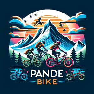 Beautiful Cyclists Mountain Ride Logo | Pande Bike