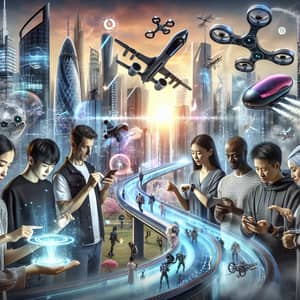 Futuristic Technology Cityscape - High-Tech Diversity