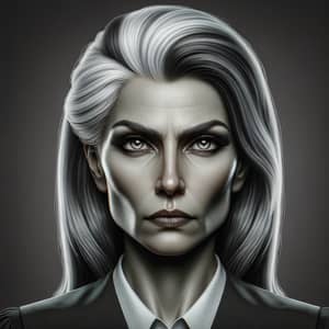 Judge Salt: Powerful Woman of Justice with Gray Hair