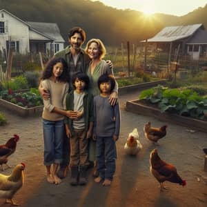 Multicultural Family Portrait in Rustic Appalachian Setting