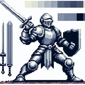 RPG Maker MZ Style | Sprite 2D Warrior in Silver Armor