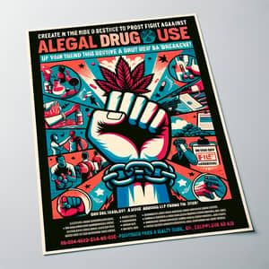 Fight Against Illegal Drug Use Poster - Break Addiction with Healthy Lifestyle