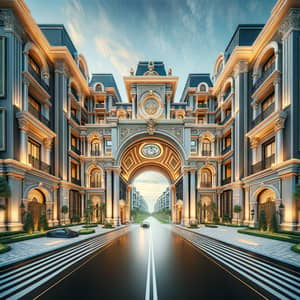 Luxurious Residential Neighborhood - Grand Entrance Perspective View