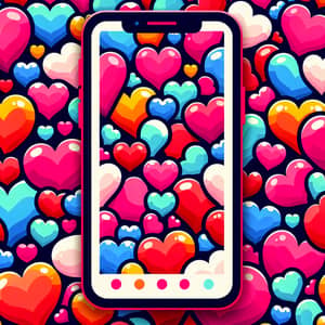 Vibrant Hearts Smartphone Wallpaper