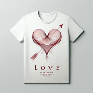 Valentine's Day T-Shirt with Minimalist Heart Design