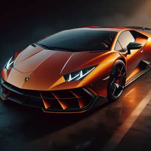 Vibrant Orange Lamborghini Car | Luxury Sports Vehicle