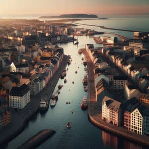 Coastal City with River Channels | Historic & Modern Architecture