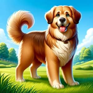 Charming Dog with Bright Eyes | Lush Landscape View