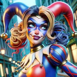 Harley Quinn 3D Rendering with Vibrant Colors in 4K Resolution