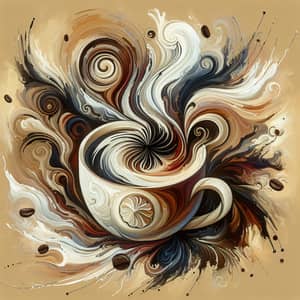 Abstract Cup of Coffee Art | Energetic Swirls & Chaotic Lines