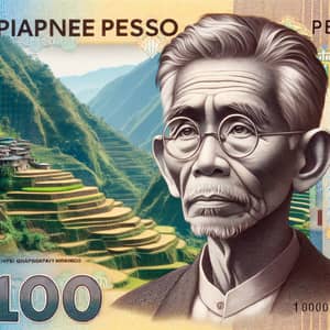 1000 Philippine Peso Banknote with Rodrigo Duterte Face & Rice Terraces Design