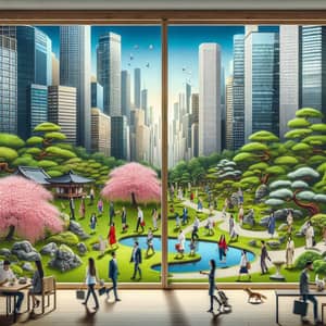 Urban Life vs Zen Garden: A Harmony of Contrasts