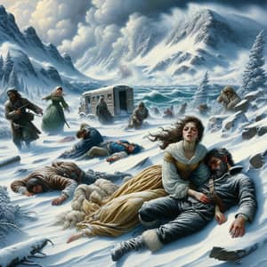 Heart-Wrenching Baroque Scene in Snow-Encrusted Wilderness