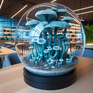Peculiar Blue Mushroom in Glass Pot | High-End Company