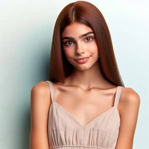 Middle-Eastern Girl with Auburn Hair | Stylish Summer Dress