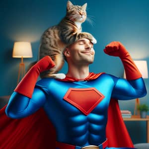 Cat Dancing on Superman | Funny Image