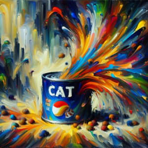 Abstract Expressionist Cat Food Can Artwork