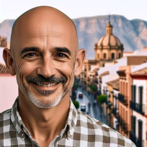 Hispanic Telecommunications Professor in Granada | 46-Year-Old Bald Man