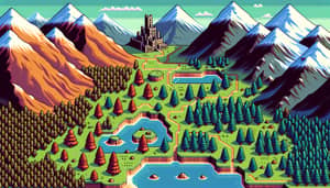 Pixel Art Level Selector Map: Adventure in Pixel Aesthetic