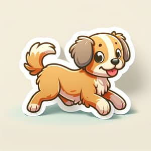 Dynamic Cutout Dog Sticker: Playful Pose with Delightful Features