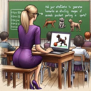 Humorous Animal Sports Images Generated by AI - Educational Scenario