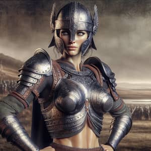 Elegant Valkyrie Warrior in Battle Gear | Nordic Mythology