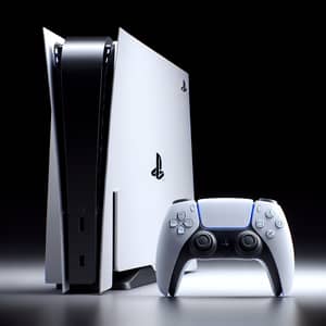 Futuristic PlayStation 5 Gaming Console & DualSense Controller