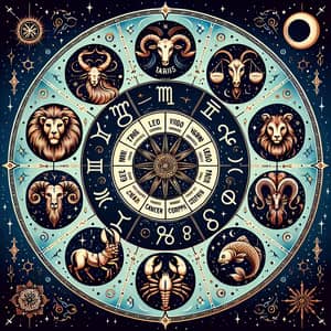 Astrological Zodiac Signs Art | Zodiac Symbol Circle Design