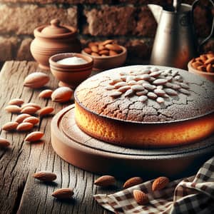 Torta Mantovana: Traditional Italian Cake in Rustic Setting