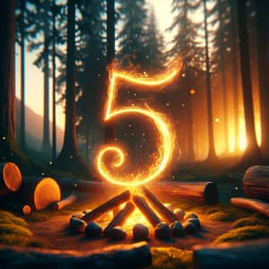Enchanted Forest Campfire Scene with Mystical 5
