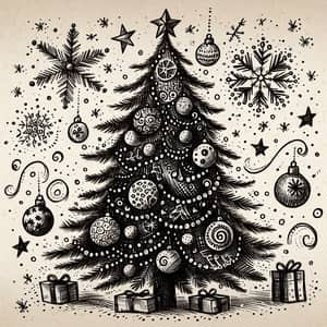 Hand-drawn Christmas Tree | Festive Tree Art