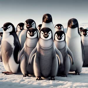 Angry Penguins in Antarctic Habitat | Group of Upset Penguins