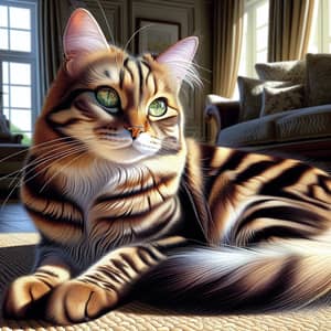Captivating Domestic Housecat with Luscious Blend of Colors