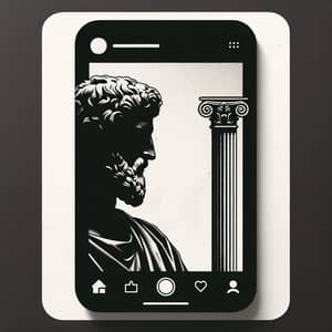 Ancient Rome Inspired Instagram Story Template - Monochromatic Design