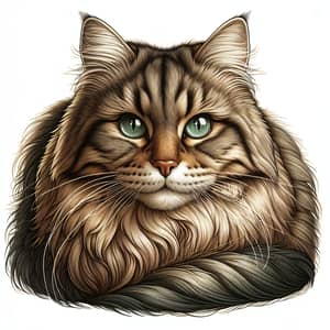 Captivating Cat Illustration with Enchanting Green Eyes