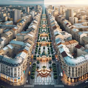 Khreshchatyk and Chisinau Cityscape Fusion