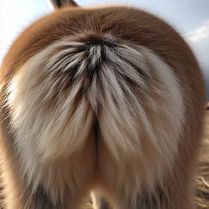 Furry Animal's Backside Close-Up View