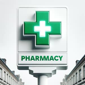 Pharmacy Signboard with Pharmaceutical Cross Logo