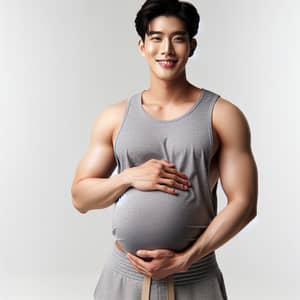 Fit Korean Male at 9 Months Pregnant | Glowing and Proud