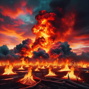 Intense Free Fire Concept: Raw Power of Blaze in Wild Landscape