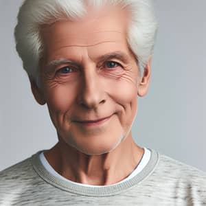 Wisdom of Age: Friendly Elderly Caucasian Man with White Hair