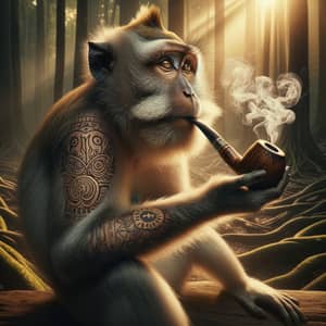 Wise Monkey Tattoo - Unique Jungle Artwork