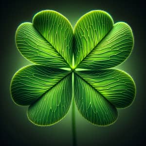 Lush Four-Leaf Clover Image | Green Heart-Shaped Leaves
